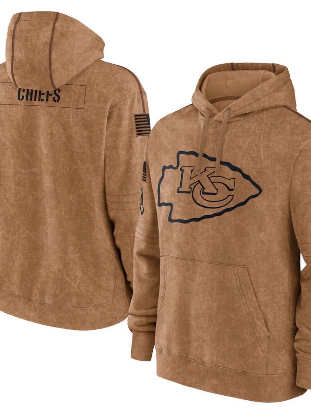 KC Logo Brown Hooded Pullover Sweatshirt